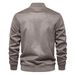 "Men's Suede Stand Collar Jacket – European-Sized Autumn & Winter Baseball Coat In Khaki/Grey/Green/Earthy Yellow (S-XXL)"_viptrois.com