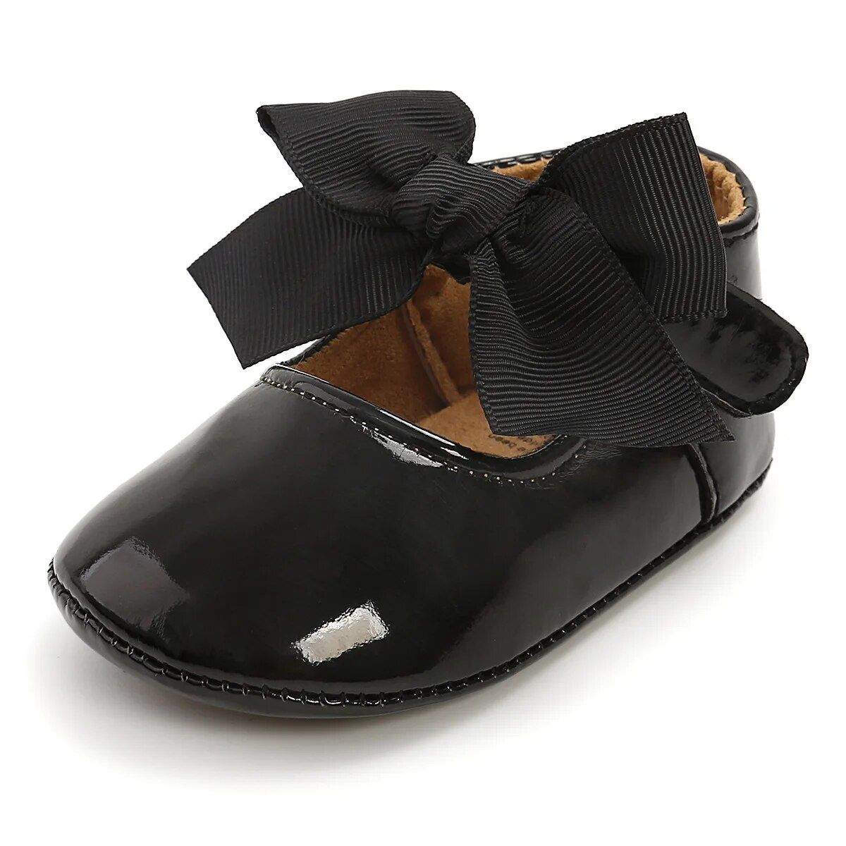 Meckior Baby Shoes Bowknot Rubber Sole Anti-slip PU Ballet Slippers Baby Girl Dress Shoes First Walker Toddler Crib Shoes_viptrois.com