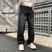 Streetwear Essential Straight Leg Jeans For Men – Vintage Washed Relaxed Fit Denim Pants (Black/Blue, S-3xl)_viptrois.com