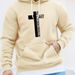 2025 Black And White Cross Pattern Print Sweater Men's Creative Graphic Design Hoodie Men's Micro-bend Hoodie_viptrois.com