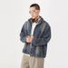 Men's Vintage Washed Denim Jacket - American Classic Relaxed Fit Workwear Coat With Distressed Finish_viptrois.com