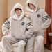 Men's Autumn And Winter Minimalist Coral Thickened Velvet Pajamas, Youth Flannel Warm And Soft Skin Friendly Home Clothes, Loose Casual Set_viptrois.com