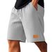 Men's Clothing Waffle Knit Shorts 5-Inch Inseam Casual Lounge Athletic Breathable Quick-Dry Flat Front Drawstring_viptrois.com