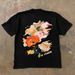 New High Street Style Summer Cotton T-Shirt Short Loose Fit Versatile Crew Neck Printed Tee Ins Half Sleeve Top_viptrois.com