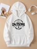 Men's Autumn And Winter Casual Fashion Loose Hooded Sweatshirt California Classic Letter Print Warm Long Sleeved Pullover_viptrois.com