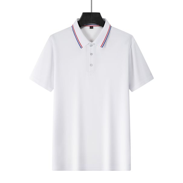 Mens Solid Color Slim Polo Tees Striped Neck Short Sleeve Business Casual Golf Shirts_viptrois.com