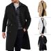 Autumn/Winter New Woolen Men's Thickened Long Double Breasted Coat_viptrois.com