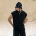 American Style Trendy Sleeveless Vest Men's Frayed Washed Vintage Loose T-Shirt_viptrois.com