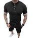 Men's Casual Lapel Short Sleeve Shorts Two-Piece Set_viptrois.com