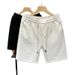 Men's White Jacquard Shorts Casual Style Trendy Five Point Beach Pants High End Summer 2026 New_viptrois.com