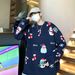 Pure Vintage Santa Claus Sweater For Men Korean Style Loose Knit Cardigan Autumn Versatile Couple Outfit Casual Top_viptrois.com
