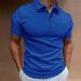 New Summer Waffle Men's Polo Shirt Short-sleeved T-shirt Slim Button Top Business Plaid Casual_viptrois.com