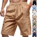 Men's Summer Casual Loose Shorts Straight Leg Linen Beach Sports Pants Style_viptrois.com