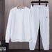 Men's Clothing Unisex Casual Sportswear Set - Breathable Long Sleeve Top & Loose Fit Jogger Pants For Running, Gym & Daily Wear (Black/White/Grey)_viptrois.com