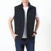 Men's Sleeveless Utility Vest – Lightweight Fishing Photography Workwear Jacket (Black, Khaki, Olive, Navy)_viptrois.com