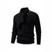 Men's Scarf Collar Knit Sweater - Oversized V-Neck Pullover In White, Gray, Black, Light Pink, Red (M-4xl)_viptrois.com