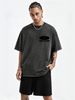 230g Washed Men Crew Neck Tee Tribal Mask Print Short Sleeve Casual Streetwear Summer Top_viptrois.com