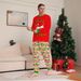 Christmas Snowman Snowflake letters cartoon Christmas parent-child suit printed homewear pajamas_viptrois.com