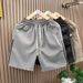 Fashionable Casual Ice Silk Five Point Shorts For Men Summer Thin Style Trendy Sports Mid-Length Cargo Breeches_viptrois.com