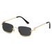 Hip Hop Small Frame Sunglasses - Metal Texture Square Half Frame For Women (Trendy Celebrity Style, UV400 Protection)_viptrois.com