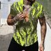 Men's Short Sleeved Surfing Shirt 3D Digital Print Geometric Hawaiian Muscle Top European American Style Cross Border Beach Wear_viptrois.com