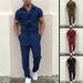 Men's Clothing New Men's Pants Casual Loose Jumpsuit Belt Uniform Workwear Jumpsuit_viptrois.com