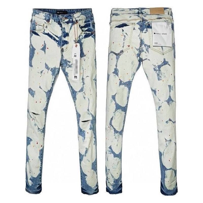 Ink Splashed Jeans For Men, New Trendy Brand, Ripped, Light Luxury, Elastic, Fashionable, Slim Fitting, Slim Fitting, Versatile Trousers_viptrois.com