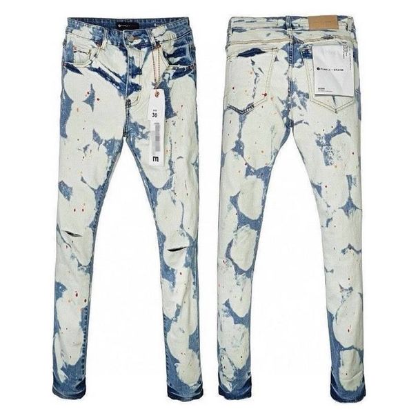 Ink Splashed Jeans For Men, New Trendy Brand, Ripped, Light Luxury, Elastic, Fashionable, Slim Fitting, Slim Fitting, Versatile Trousers_viptrois.com