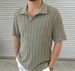 Polo Shirt Lapel Sweater 2025 New Men's Color Matching Short Sleeve Cross Border European And American Muscle Men's Clothing_viptrois.com