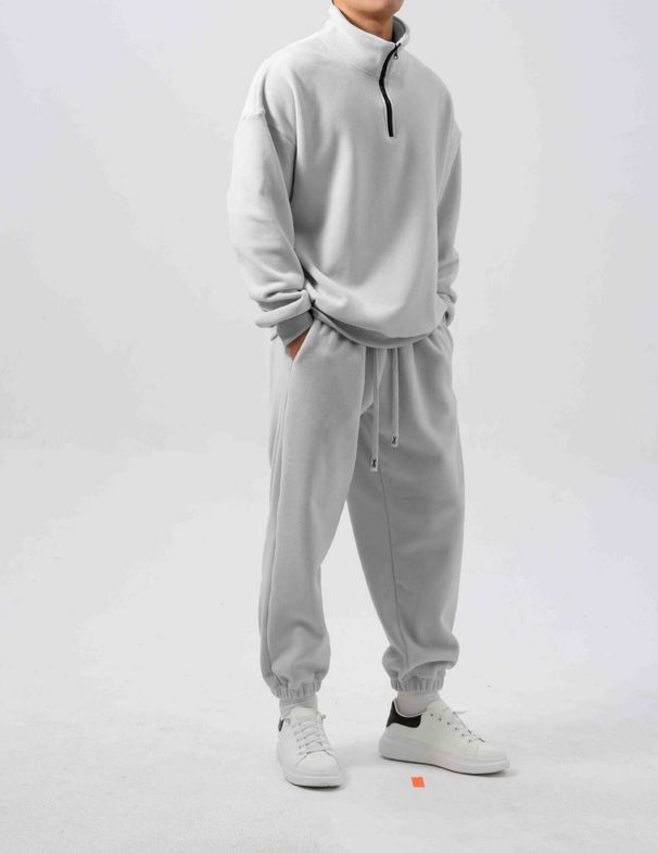 Men's Solid Color Sweatpants Suit_viptrois.com