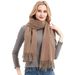 Unisex Scarf women's polyester wool tassel solid color scarf shawl dual use_viptrois.com