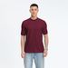 2024 Summer Casual Simple Texture Knitted T-shirt For Men, High Neck, Water Ripple Solid Color Short Sleeve_viptrois.com