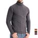 Autumn And Winter New High Collar Casual Knitted Warm Base Sweater Men's Solid Color Versatile Trendy Hoodie_viptrois.com