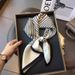 New Versatile Decorative For Women, Black And White Professional Striped Neck Scarf, Elegant Fashionable 70s Korean_viptrois.com