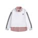 Two-Piece Vertical Striped Color Block Turn-Down Collar Pullover Sweatshirt Unisex Loose Casual Design Three-Stripe_viptrois.com