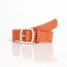 Women's pearl belt belt square buckle point pearl sweet and elegant dress decorative belt_viptrois.com