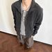 Old Money Style Coffee Color Blend Half Turtleneck Cardigan For Men Autumn High-End Cleanfit Knitted Sweater Jacket_viptrois.com