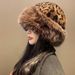 2024 New Leopard Print Warm Plush Basin Internet Famous Autumn And Winter Fisherman Hat, Photo Atmosphere, Ear_viptrois.com
