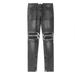 2027 Fashion European-USA High Street Hip-Hop Vintage Jeans Men Mid Waist Broken Hole Leg Zipper Straight Type Washed Denim Pants S-3XL_viptrois.com