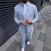 Men's Clothing new men's casual suits, fashionable and comfortable long sleeved trousers, two piece suits, solid color versatile men's suits_viptrois.com