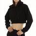 Men's Clothing Short Pullover Hooded Belly Exposed Sweatshirt High Waist Fleece Sweatshirt_viptrois.com
