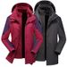 outdoor couple's two-piece jacket set with coral velvet lining for men and women, windproof ski and mountaineering jacket_viptrois.com