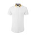Men's -Inspired Embroidered Short-Sleeve Shirt – Breathable Cotton Blend With 3D Floral Patterns (Slim Fit, Spring/Summer Casual Wear)_viptrois.com