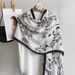 for Women Autumn Winter 2024 New Simple Elegant Printed Silk Scarf Korean Style Pastoral Floral Warm Large Shawl_viptrois.com
