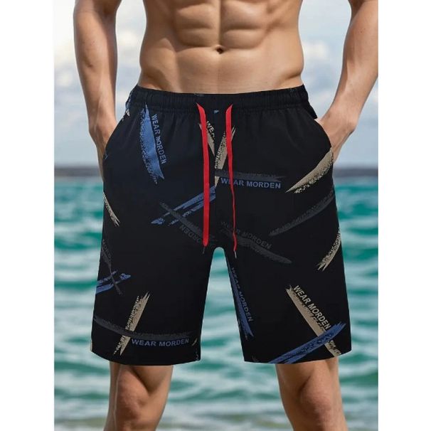 Men's Tropical Flamingo & Geometric Print Shorts – Lightweight Quick-Dry Summer Beach Pants With 3d Digital Design (Extended Sizes, Stretch Fit)_viptrois.com