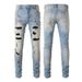 Men's Clothing jeans ripped men's cat whisker hot diamond graffiti jeans youth slim fit skinny pants_viptrois.com