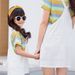 Kids’ Clothing New Summer Striped Parent Child Outfit With Adjustable Length Overalls Skirt With Short Sleeved T Shirt Family Suit_viptrois.com