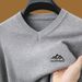 Men's Premium Wool Sweater Solid Color Autumn And Winter V-neck Knitted Sweater Casual Versatile Base Sweater_viptrois.com