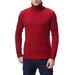 Men's Solid High Neck Knit Sweater – Slim Fit Cotton-Blend Pullover (Breathable, Wrinkle-Resistant, 6 Classic Colors, Winter Casual Wear, )_viptrois.com