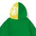 Men's Clothing Street Style Hoodie, Green And Yellow Color Block, FREEDOM Flame Print Fashion Hoodie_viptrois.com